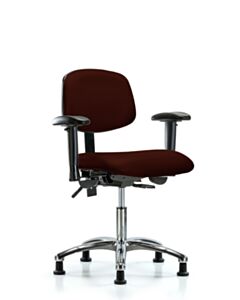 Neta ECOM Vinyl Desk Height Chair - Chrome Base Arms Glides Burgundy