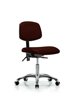 Neta ECOM Vinyl Desk Height Chair - Chrome Base Tilt Chrome Casters