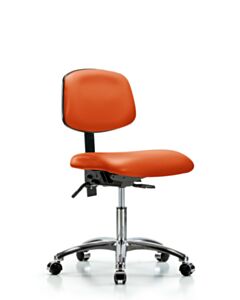 Neta ECOM Vinyl Desk Height Chair - Chrome Base Tilt Chrome Casters