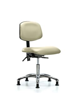 Neta ECOM Vinyl Desk Height Chair - Chrome Base Tilt Glides Adobe