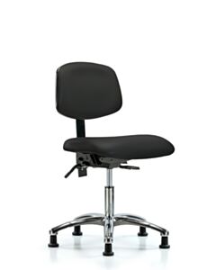 Neta ECOM Vinyl Desk Height Chair - Chrome Base Tilt Glides Black