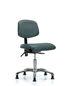 Neta ECOM Vinyl Desk Height Chair - Chrome Base Tilt Glides Colonial