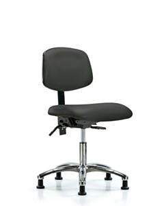 Neta ECOM Vinyl Desk Height Chair - Chrome Base Tilt Glides Charcoal