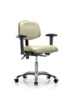 Neta ECOM Vinyl Desk Height Chair - Chrome Base Tilt Arms Chrome