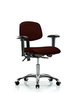 Neta ECOM Vinyl Desk Height Chair - Chrome Base Tilt Arms Chrome