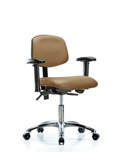 Neta ECOM Vinyl Desk Height Chair - Chrome Base Tilt Arms Chrome