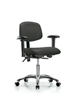 Neta ECOM Vinyl Desk Height Chair - Chrome Base Tilt Arms Chrome