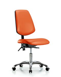 Neta ECOM Vinyl Desk Height Chair - Medium Back Chrome Base Chrome