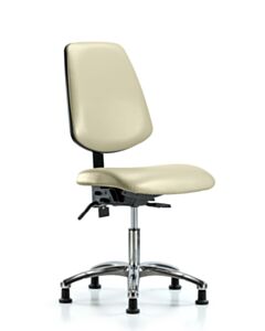 Neta ECOM Vinyl Desk Height Chair - Medium Back Chrome Base Glides