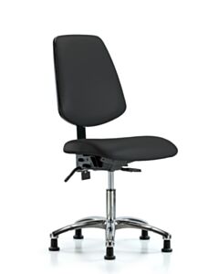 Neta ECOM Vinyl Desk Height Chair - Medium Back Chrome Base Glides