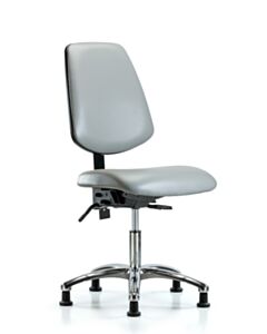 Neta ECOM Vinyl Desk Height Chair - Medium Back Chrome Base Glides