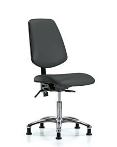 Neta ECOM Vinyl Desk Height Chair - Medium Back Chrome Base Glides