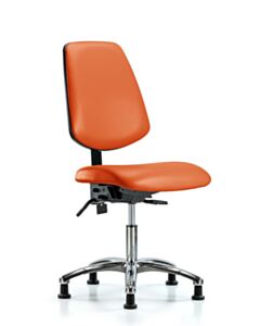 Neta ECOM Vinyl Desk Height Chair - Medium Back Chrome Base Glides
