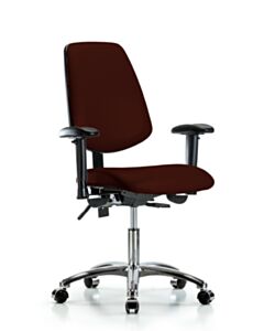 Neta ECOM Vinyl Desk Height Chair - Medium Back Chrome Base Arms