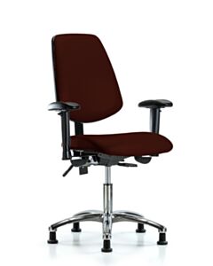 Neta ECOM Vinyl Desk Height Chair - Medium Back Chrome Base Arms