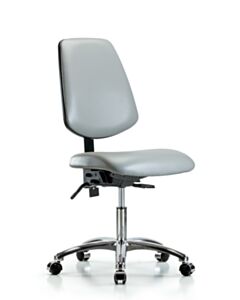 Neta ECOM Vinyl Desk Height Chair - Medium Back Chrome Base Tilt