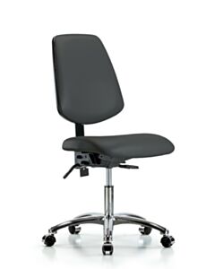 Neta ECOM Vinyl Desk Height Chair - Medium Back Chrome Base Tilt