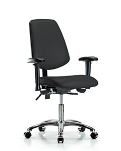 Neta ECOM Vinyl Desk Height Chair - Medium Back Chrome Base Tilt