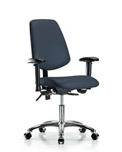 Neta ECOM Vinyl Desk Height Chair - Medium Back Chrome Base Tilt