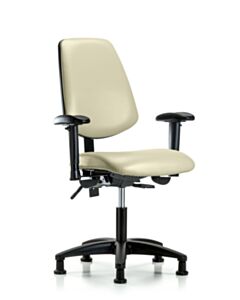Neta ECOM Vinyl Desk Height Chair - Medium Back Nylon Base Arms