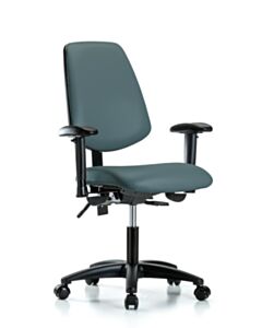 Neta ECOM Vinyl Desk Height Chair - Medium Back Nylon Base Tilt