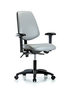 Neta ECOM Vinyl Desk Height Chair - Medium Back Nylon Base Tilt