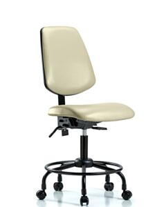Neta ECOM Vinyl Desk Height Chair - Medium Back Round Tube Base