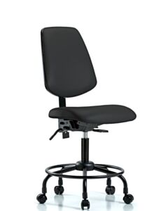 Neta ECOM Vinyl Desk Height Chair - Medium Back Round Tube Base