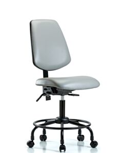 Neta ECOM Vinyl Desk Height Chair - Medium Back Round Tube Base