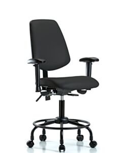 Neta ECOM Vinyl Desk Height Chair - Medium Back Round Tube Base