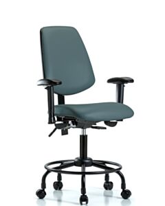 Neta ECOM Vinyl Desk Height Chair - Medium Back Round Tube Base
