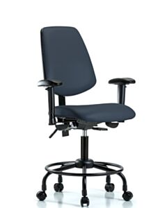 Neta ECOM Vinyl Desk Height Chair - Medium Back Round Tube Base