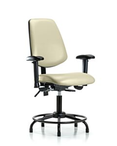 Neta ECOM Vinyl Desk Height Chair - Medium Back Round Tube Base