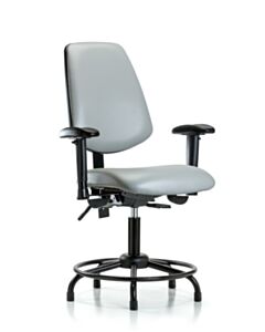 Neta ECOM Vinyl Desk Height Chair - Medium Back Round Tube Base