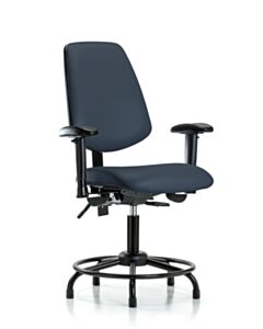 Neta ECOM Vinyl Desk Height Chair - Medium Back Round Tube Base