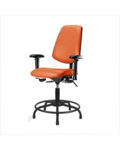 Neta ECOM Vinyl Desk Height Chair - Medium Back Round Tube Base