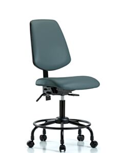 Neta ECOM Vinyl Desk Height Chair - Medium Back Round Tube Base