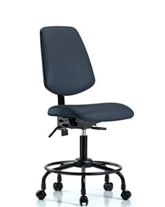 Neta ECOM Vinyl Desk Height Chair - Medium Back Round Tube Base