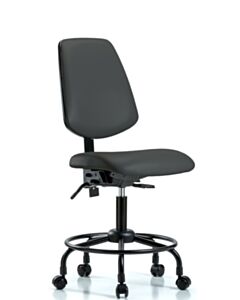Neta ECOM Vinyl Desk Height Chair - Medium Back Round Tube Base