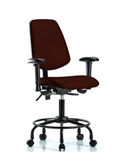 Neta ECOM Vinyl Desk Height Chair - Medium Back Round Tube Base