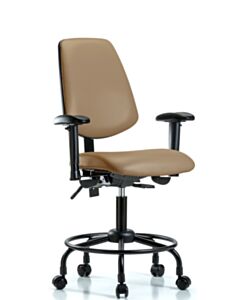 Neta ECOM Vinyl Desk Height Chair - Medium Back Round Tube Base
