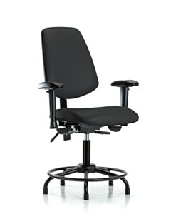 Neta ECOM Vinyl Desk Height Chair - Medium Back Round Tube Base