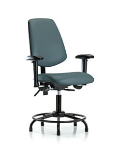 Neta ECOM Vinyl Desk Height Chair - Medium Back Round Tube Base