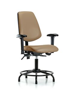 Neta ECOM Vinyl Desk Height Chair - Medium Back Round Tube Base