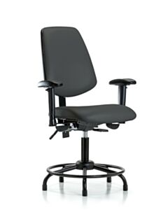 Neta ECOM Vinyl Desk Height Chair - Medium Back Round Tube Base