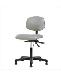Neta ECOM Vinyl Desk Height Chair - Nylon Base, Glides, Dove Vinyl