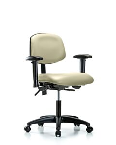 Neta ECOM Vinyl Desk Height Chair - Nylon Base Arms Casters Adobe