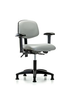 Neta ECOM Vinyl Desk Height Chair - Nylon Base Arms Glides Dove