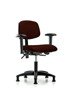 Neta ECOM Vinyl Desk Height Chair - Nylon Base Arms Glides Burgundy