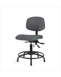 Neta ECOM Vinyl Desk Height Chair - Round Tube Base Glides Charcoal